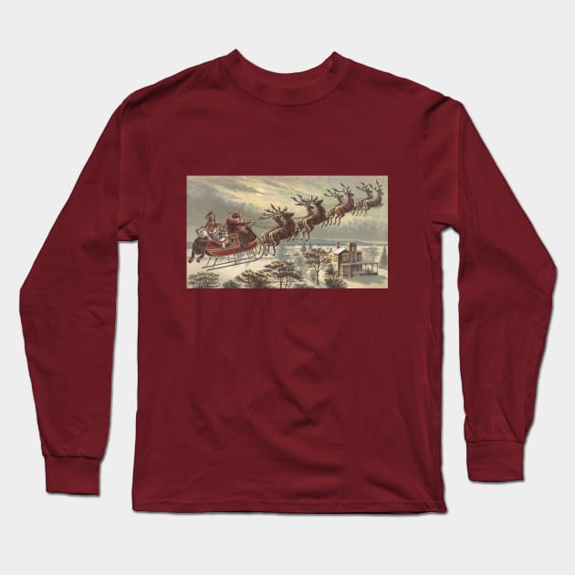 Victorian Christmas Santa Claus Long Sleeve T-Shirt by MasterpieceCafe